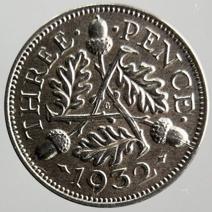 1932 George V Threepence Silver Coin | Very High Grade | a4074