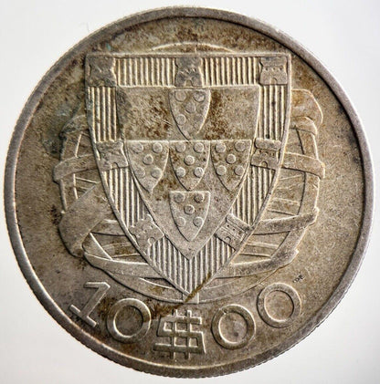 1932 Portugal 10 Escudos Silver Coin | Fine Collectable Grade | a3616