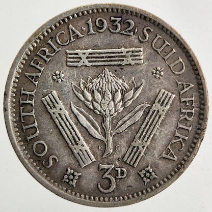 1932 South Africa Threepence Silver Coin | Fine Collectable Grade