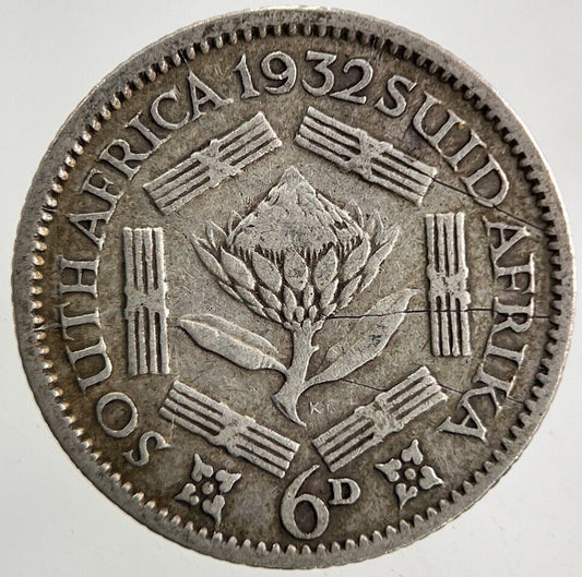 1932 South Africa Sixpence Silver Coin | Fine Collectable Grade
