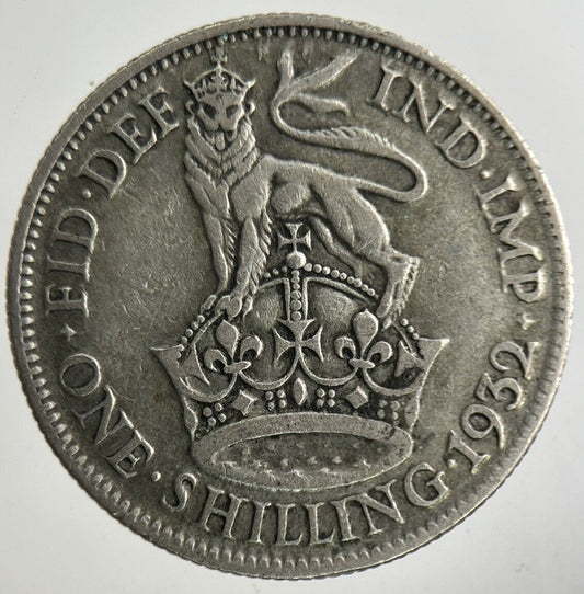 1932 George V Shilling Silver Coin | Fine Collectable Grade