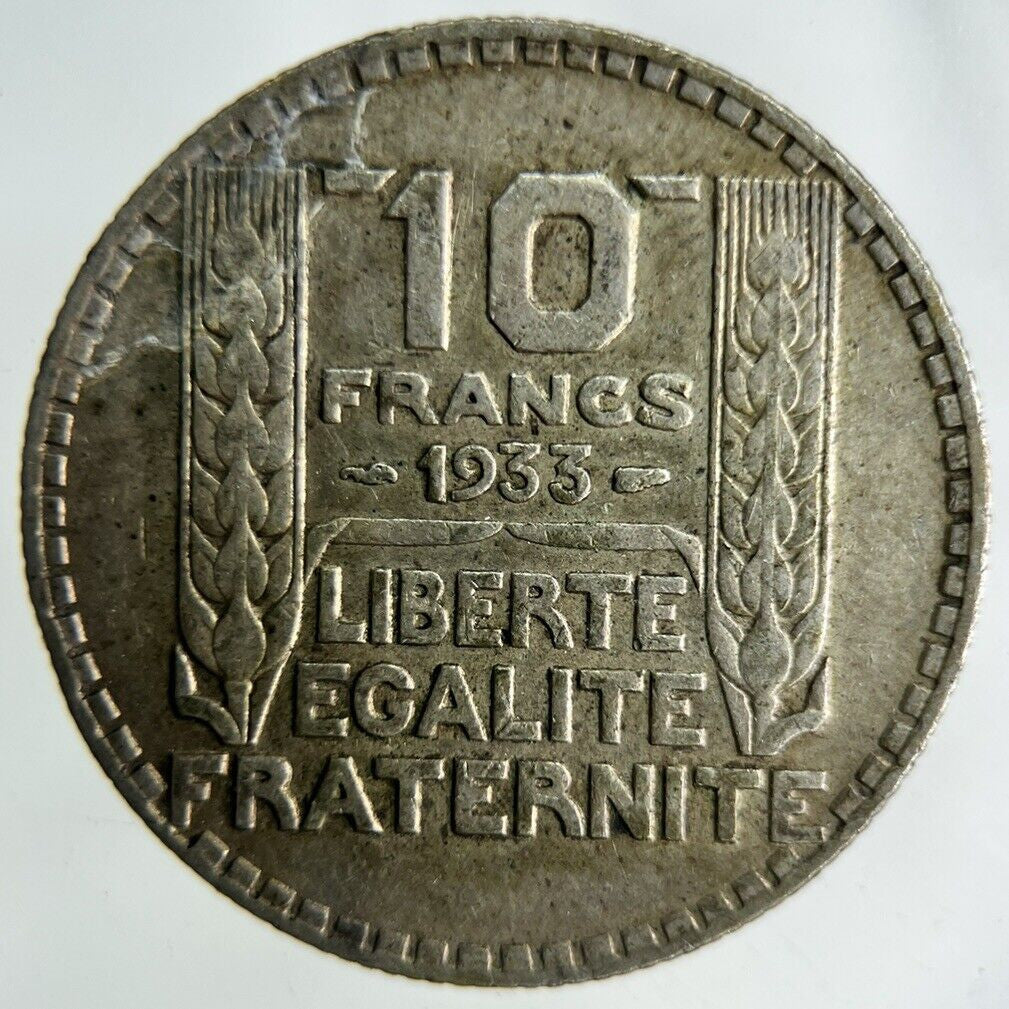 1933 France 10 Francs Silver Coin | Very High Grade