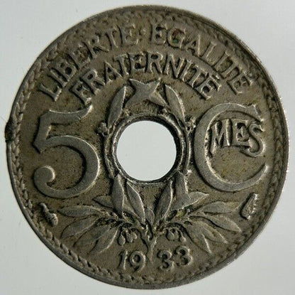 1933 France 5 Centimes Coin | Fine Collectable Grade
