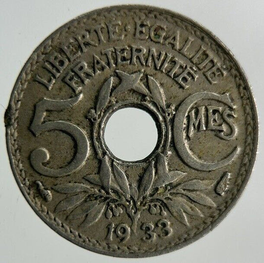 1933 France 5 Centimes Coin | Fine Collectable Grade
