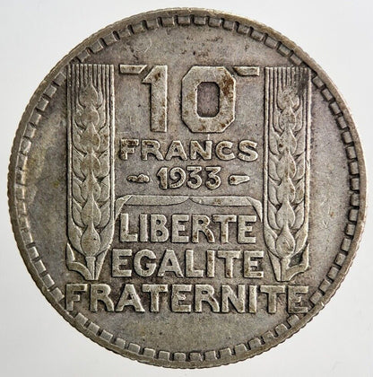 1933 France 10 Francs Silver Coin | Fine Collectable Grade | a6637