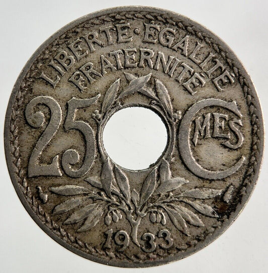 1933 France 25 Centimes Coin | Fine Collectable Grade