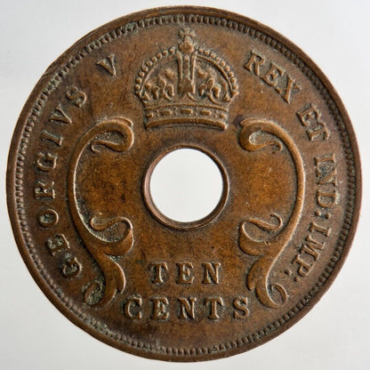 1933 East Africa 10 Cents Coin | Fine Collectable Grade