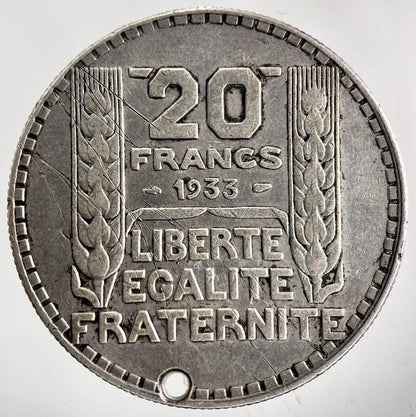 1933 France 20 Francs Silver Coin | Very High Grade