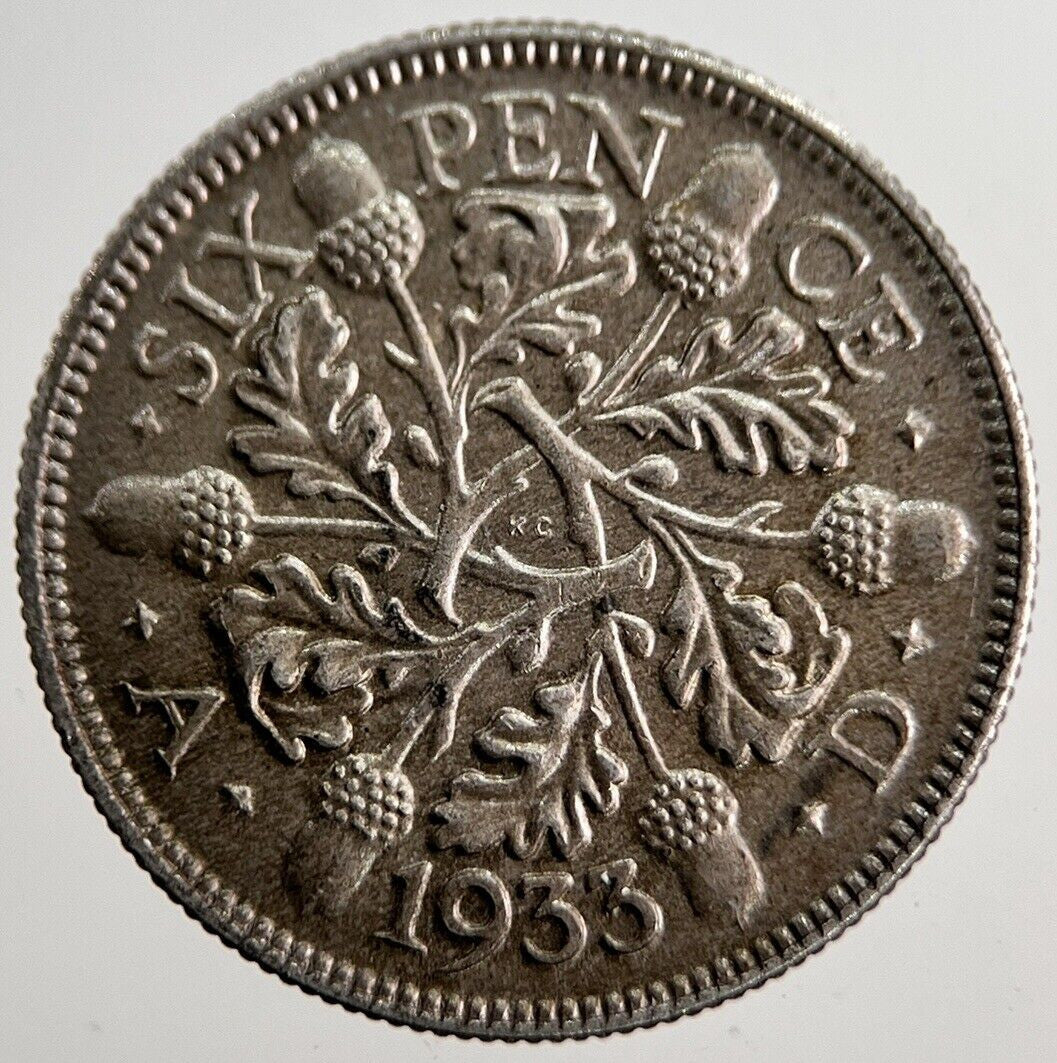 1933 George V Sixpence Silver Coin | Very High Grade | a8616