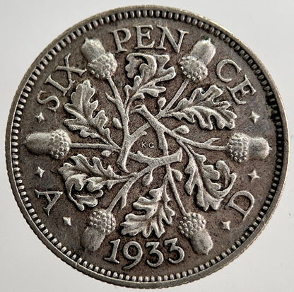 1933 George V Sixpence Silver Coin | Very High Grade | a8617