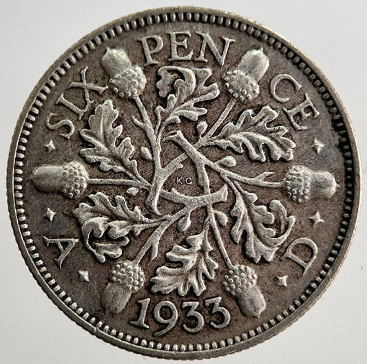 1933 George V Sixpence Silver Coin | Very High Grade | a8617