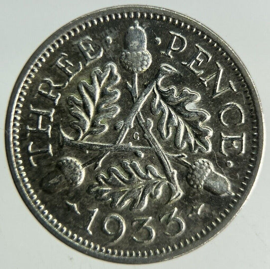 1933 George V Threepence Silver Coin | Fine Collectable Grade