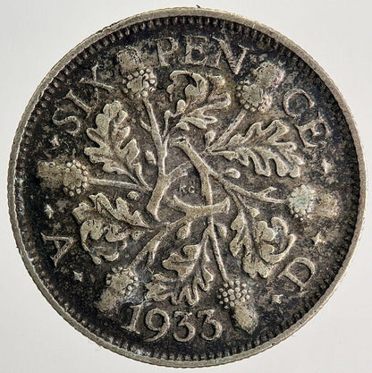 1933 George V Sixpence Silver Coin | Fine Collectable Grade | a9921