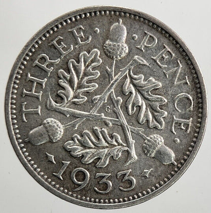 1933 George V Threepence Silver Coin | Very High Grade