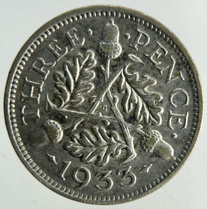 1933 George V Threepence Silver Coin | Fine Collectable Grade
