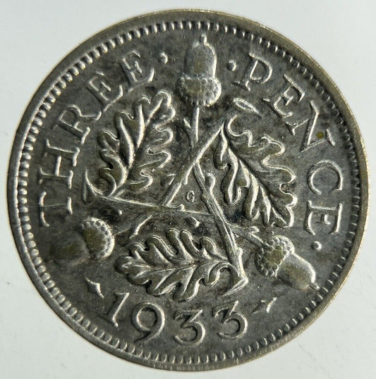 1933 George V Threepence Silver Coin | Fine Collectable Grade