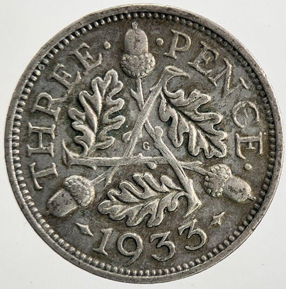 1933 George V Threepence Silver Coin | Very High Grade