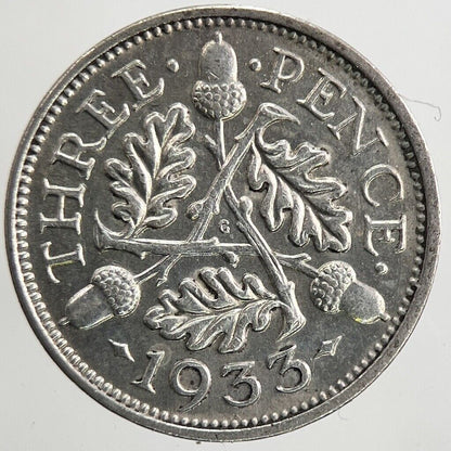 1933 George V Threepence Silver Coin | Very High Grade