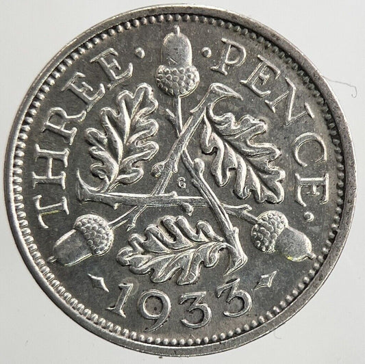 1933 George V Threepence Silver Coin | Very High Grade