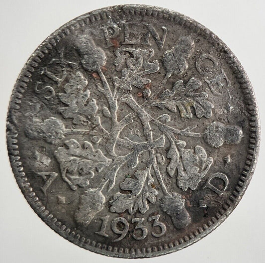 1933 George V Sixpence Silver Coin | Collectable Grade