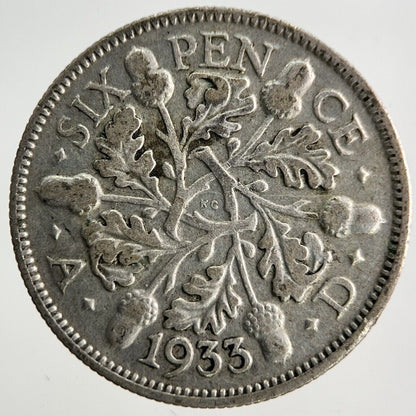 1933 George V Sixpence Silver Coin | Collectable Grade
