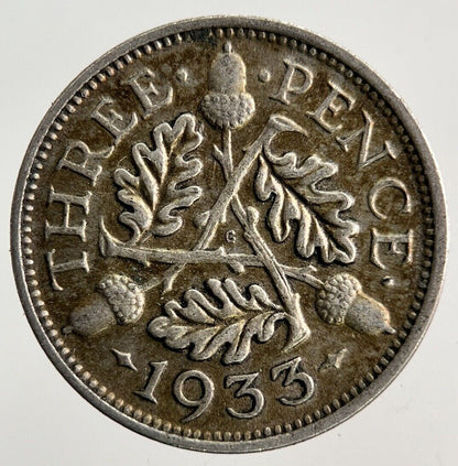 1933 George V Threepence Silver Coin | Very High Grade