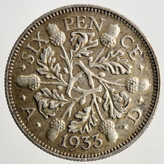 1933 George V Sixpence Silver Coin | Very High Grade