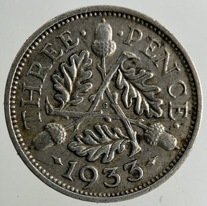 1933 George V Threepence Silver Coin | Fine Collectable Grade