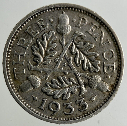 1933 George V Threepence Silver Coin | Fine Collectable Grade