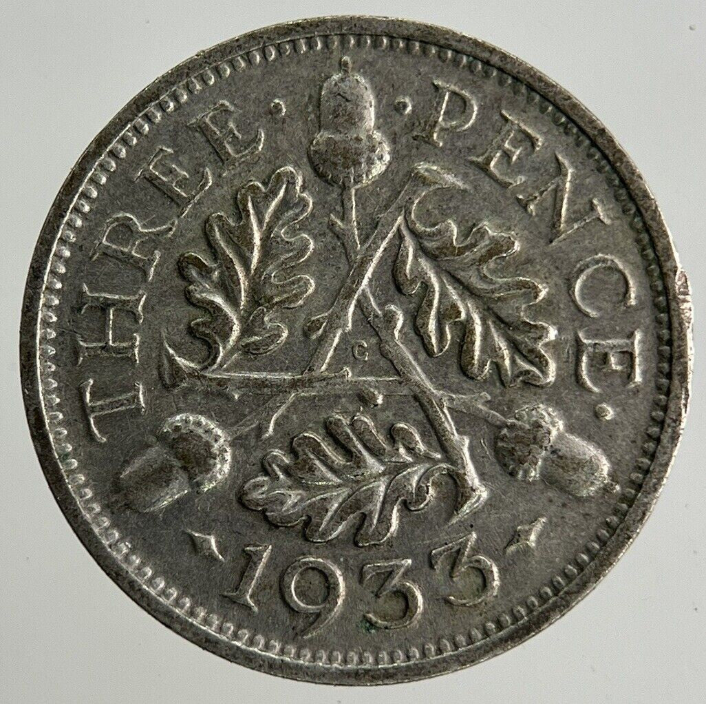1933 George V Threepence Silver Coin | Fine Collectable Grade