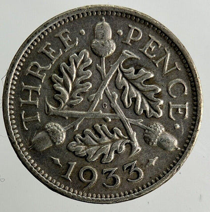 1933 George V Threepence Silver Coin | Fine Collectable Grade