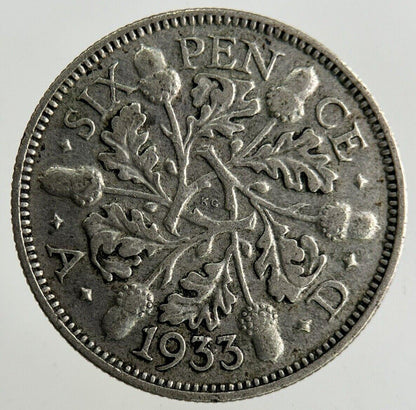 1933 George V Sixpence Silver Coin | Fine Collectable Grade