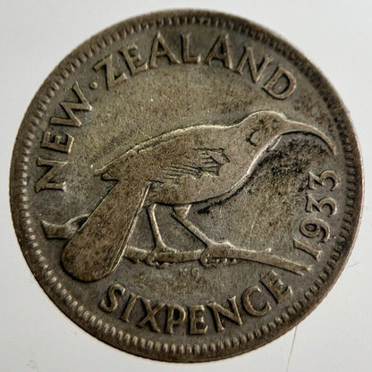 1933 New Zealand Sixpence Silver Coin | Collectable Grade | a8932