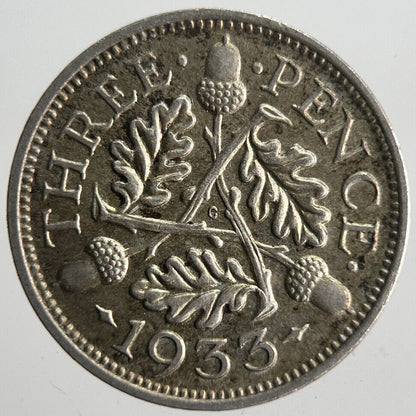 1933 George V Threepence Silver Coin | Very High Grade | a4535