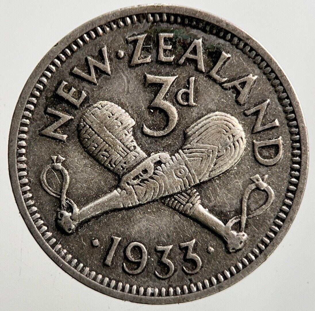 1933 New Zealand Threepence Silver Coin | Fine Collectable Grade | a3440