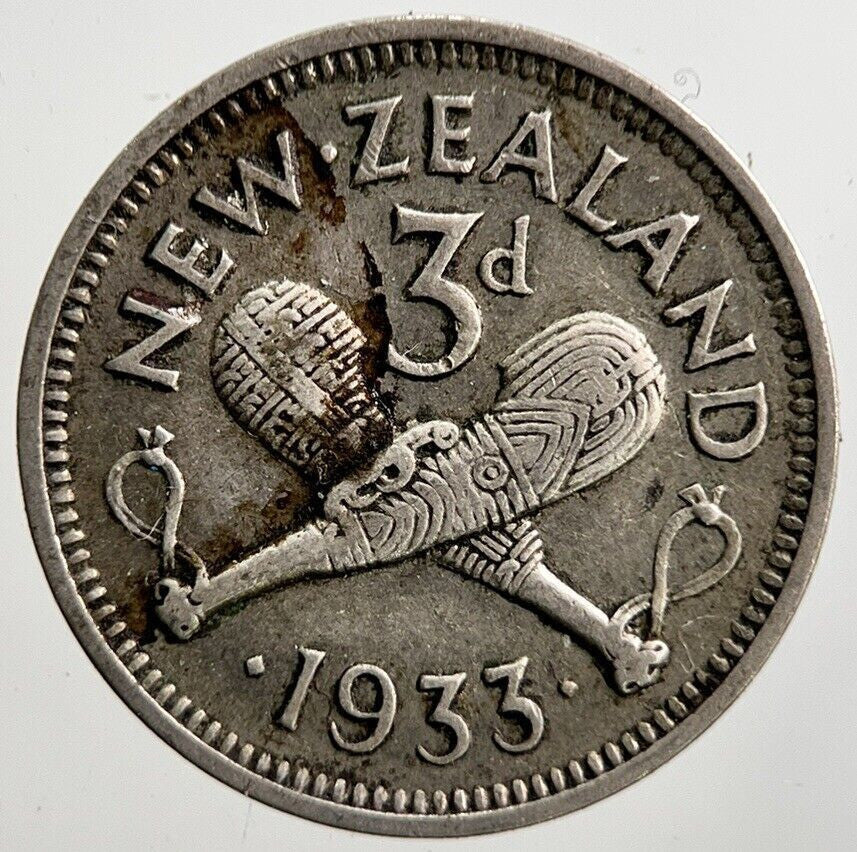 1933 New Zealand Threepence Silver Coin | Fine Collectable Grade | a3441