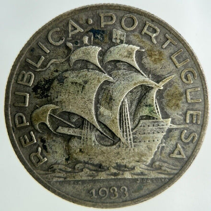 1933 Portugal 5 Escudos Silver Coin | Fine Collectable Grade