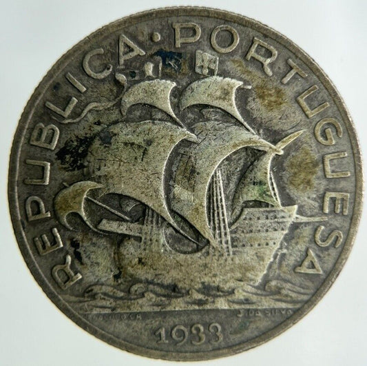 1933 Portugal 5 Escudos Silver Coin | Fine Collectable Grade