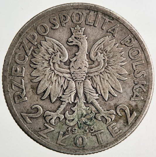 1933 Poland 2 Zlote Silver Coin | Fine Collectable Grade