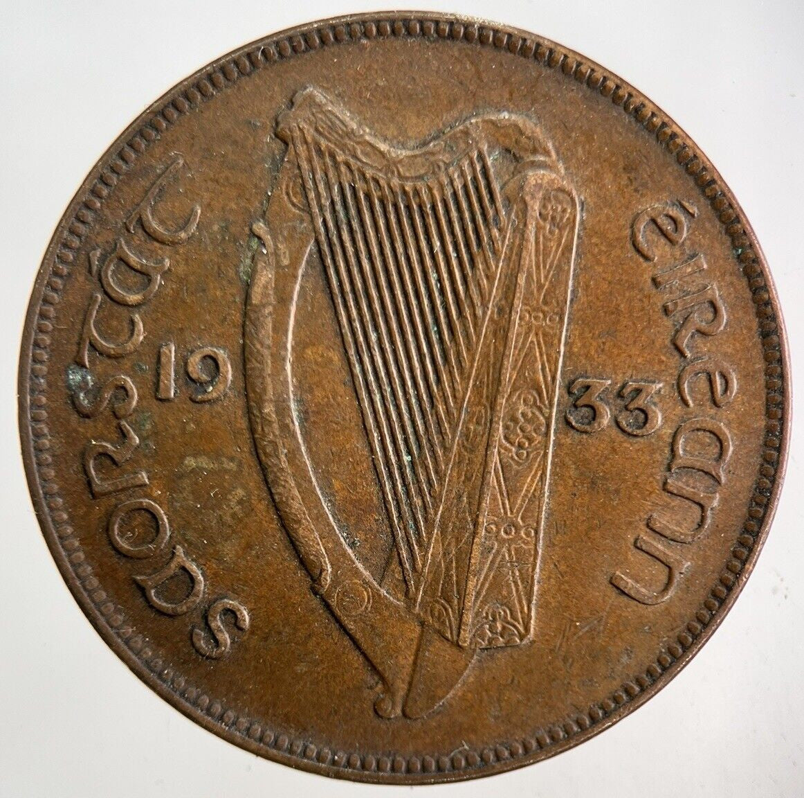 1933 Irish One Penny Coin | Fine Collectable Grade