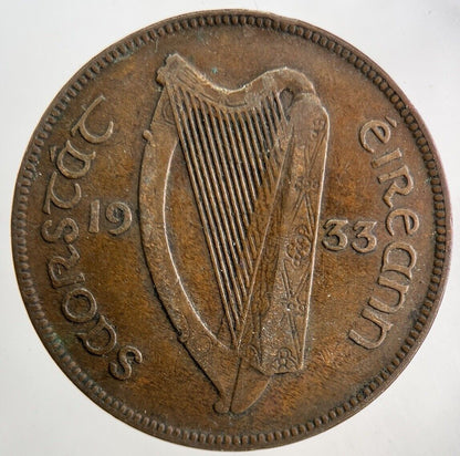 1933 Irish One Penny Coin | Fine Collectable Grade