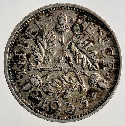 1933 George V Threepence Silver Coin | Very High Grade