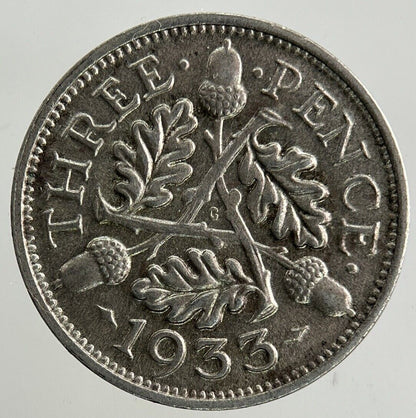 1933 George V Threepence Silver Coin | Very High Grade