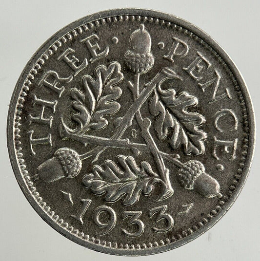 1933 George V Threepence Silver Coin | Very High Grade