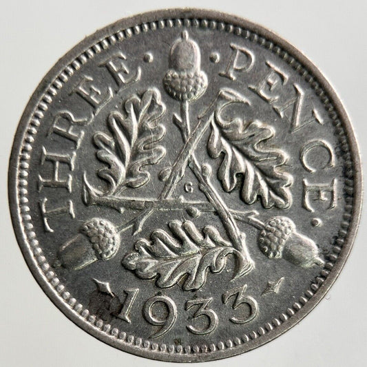 1933 George V Threepence Silver Coin | Very High Grade