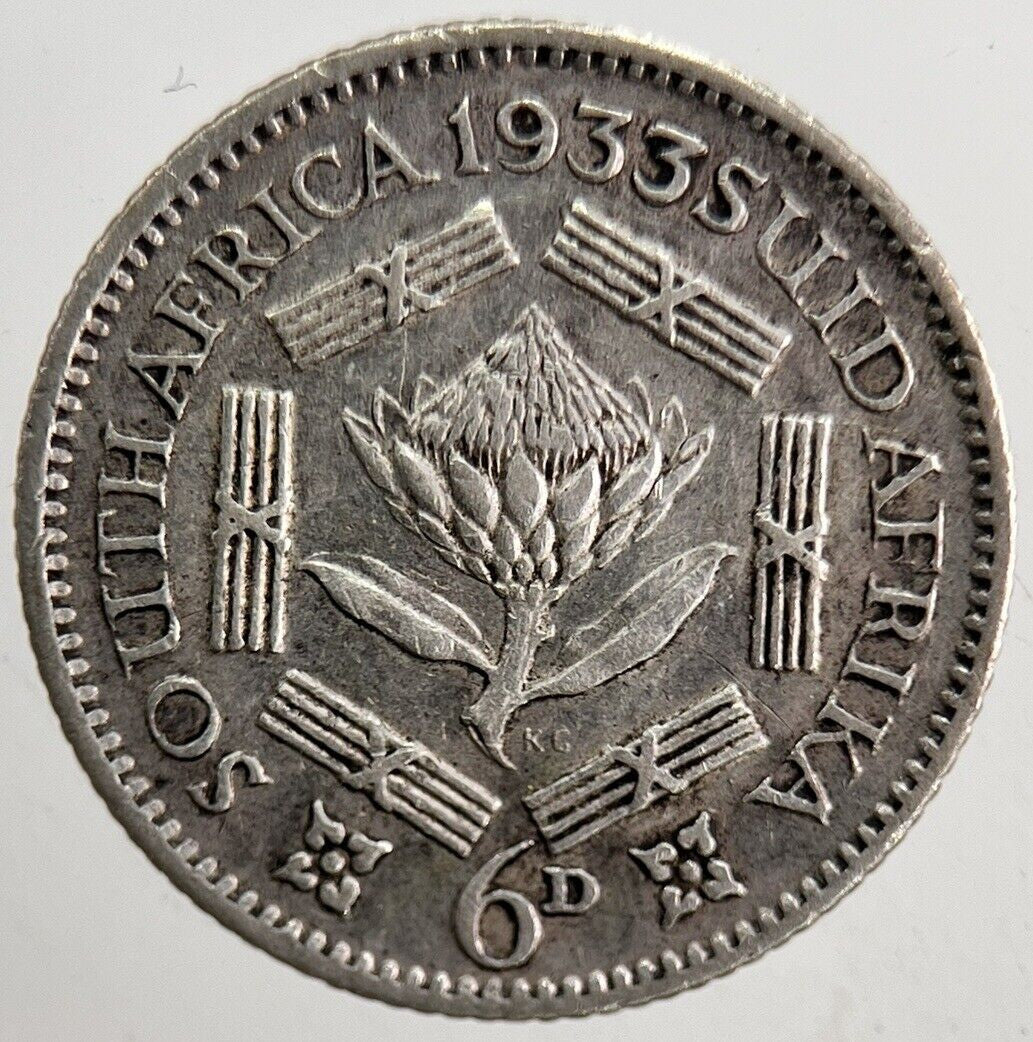 1933 South Africa Sixpence Coin | Fine Collectable Grade | a5461