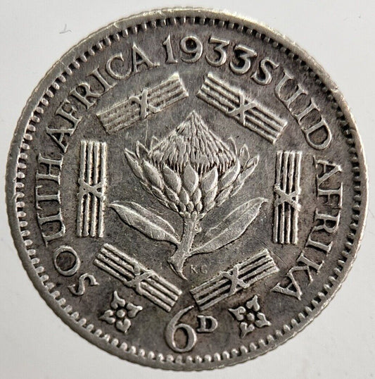 1933 South Africa Sixpence Coin | Fine Collectable Grade | a5461