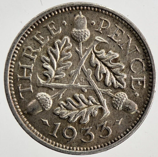 1933 George V Threepence Silver Coin | Very High Grade