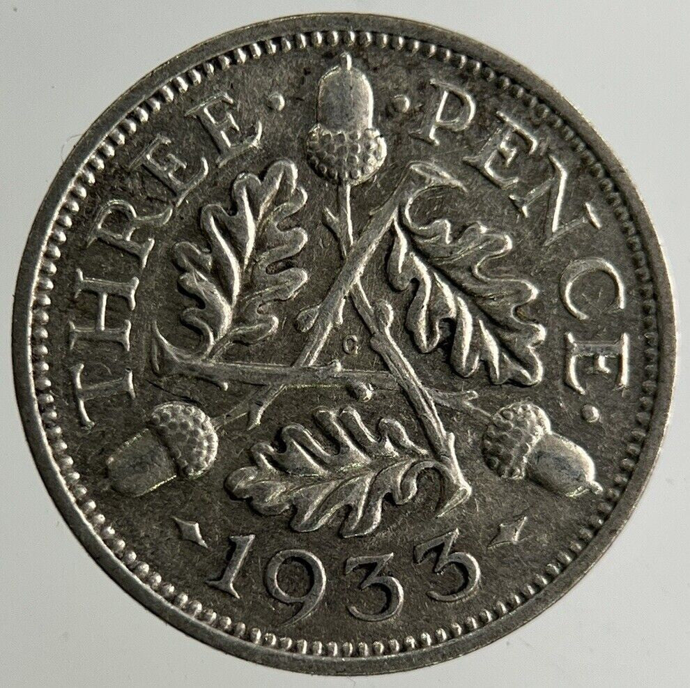 1933 George V Threepence Silver Coin | Very High Grade