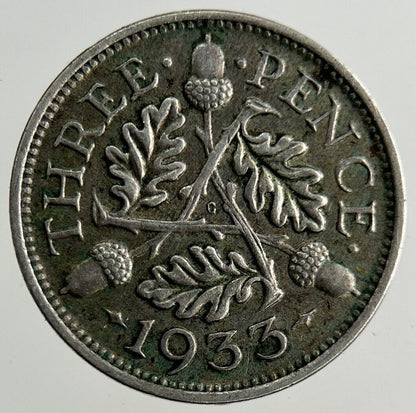 1933 George V Threepence Silver Coin | Very High Grade